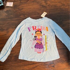 Frida Long Sleeve Kids Shirt - Light Blue